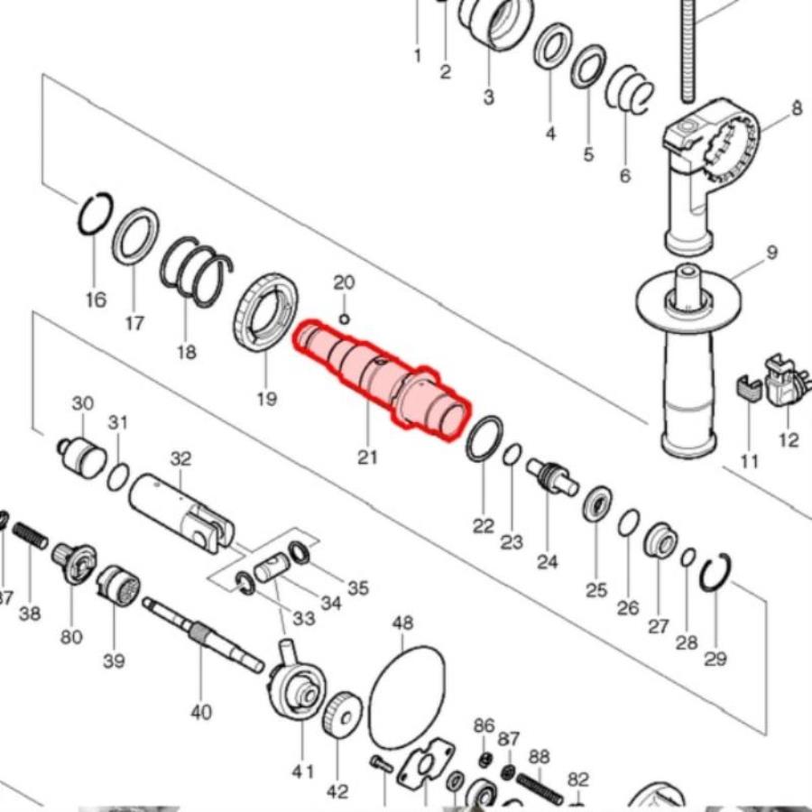 картинка Makita 153365-0 Ствол в сборе для перфоратора HR2450, HR2432 от магазина Интерком-НН