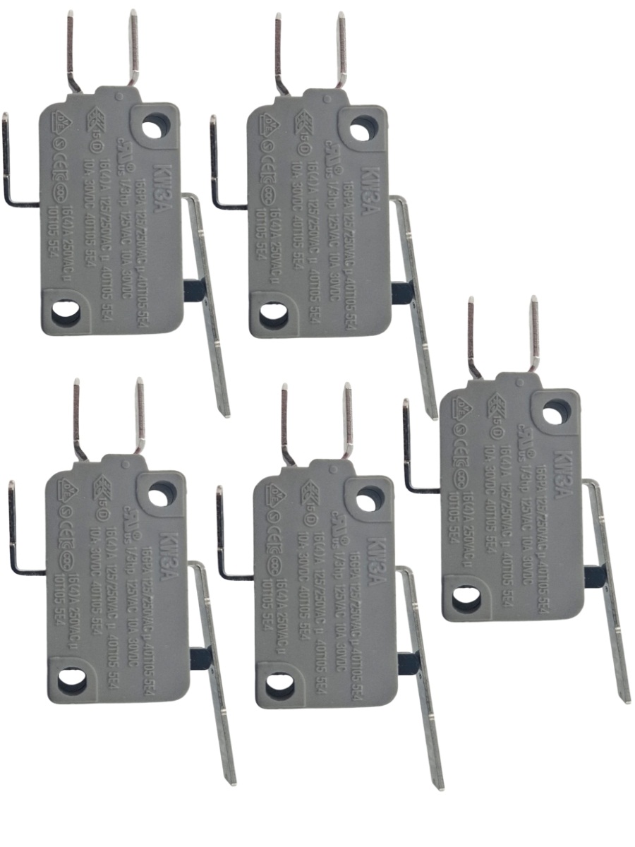 картинка Микропереключатель 5 шт.Dongnan KW3A-16Z3-A200 3-х контактный 16(4)A 250V с рычагом 27мм от магазина Интерком-НН