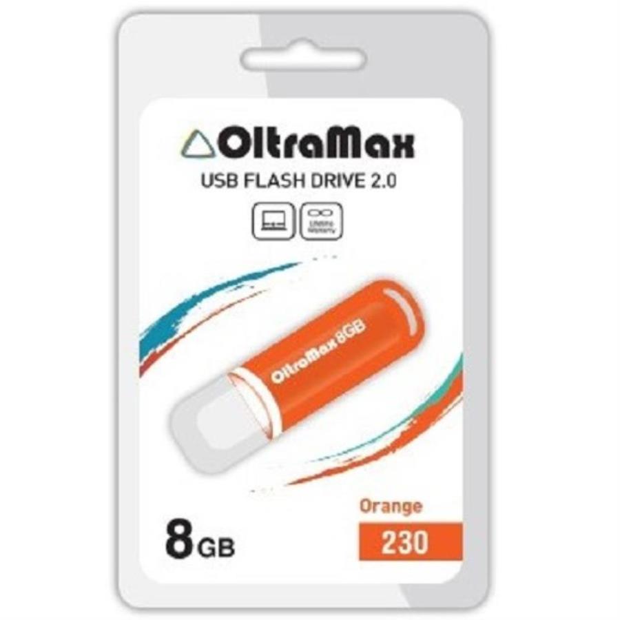 картинка Память USB 8Gb OltraMax 230 оранжевый (OM8GB230-Orange) от магазина Интерком-НН