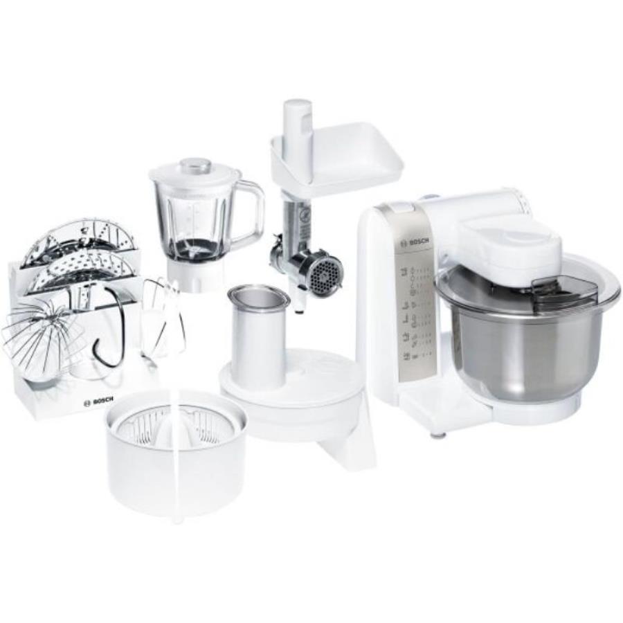 картинка Bosch MUM4856 Кухонная машина (блендер, мясорубка, нарезка, взбивание) 600Вт, чаша 3,9л, 12250 об/м от магазина Интерком-НН