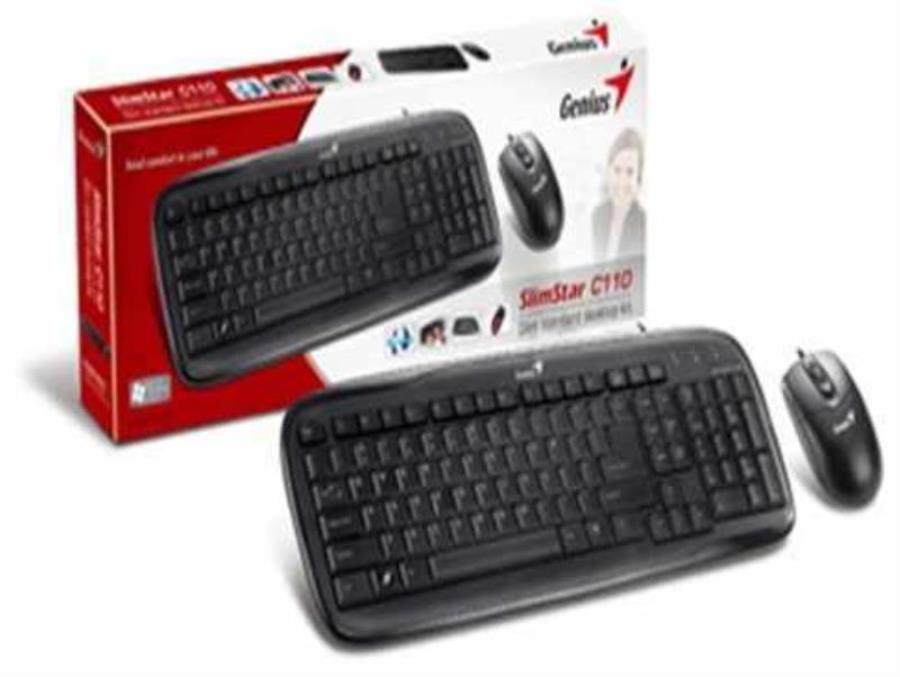 картинка Комплект клав+мышь Genius SlimStar C110 USB Black Colour box от магазина Интерком-НН