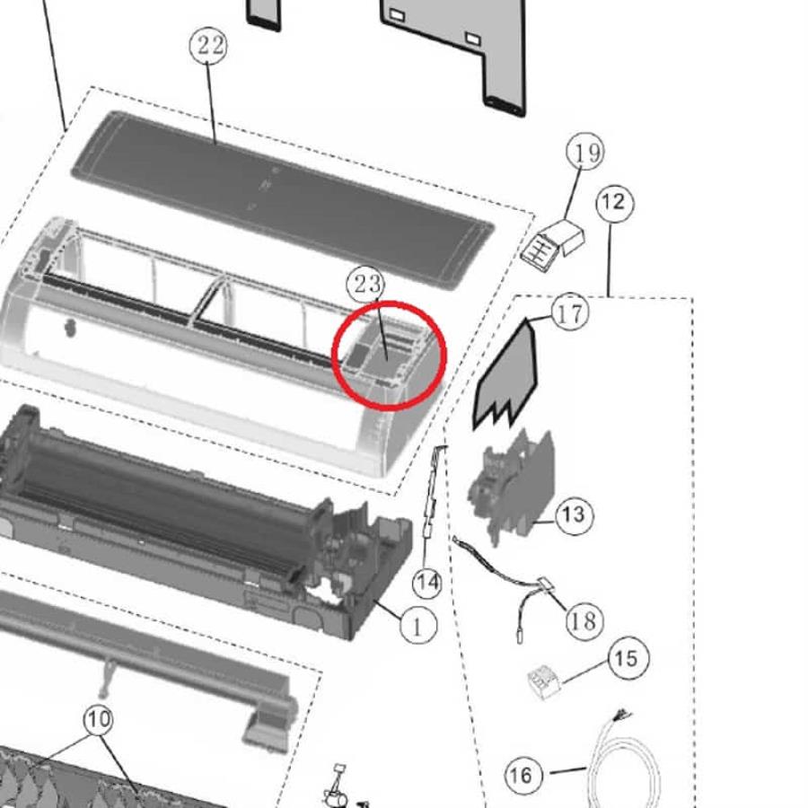 картинка Panasonic CWE14C1081 крышка электросоединений внутреннего блока кондиционера Panasonic  от магазина Интерком-НН