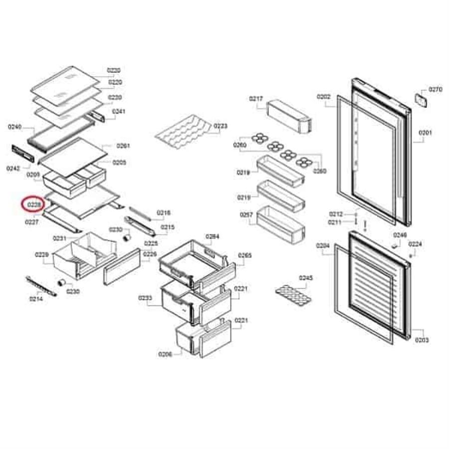 картинка Bosch 11023907 Стеклянная полка для холодильника Bosch от магазина Интерком-НН