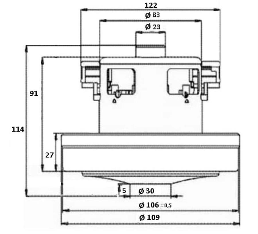картинка Redmond RV-C336-DV (V1J-PT22-982) двигатель H=114мм, D=109мм, 1600Вт для пылесоса RV-C336 от магазина Интерком-НН