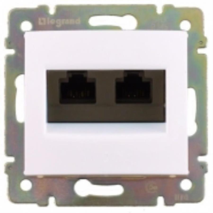 картинка 774231 Модуль розетки информационной 2хRJ45, кат. 5е, с захватами, UTP, белый, Valena Legrand от магазина Интерком-НН