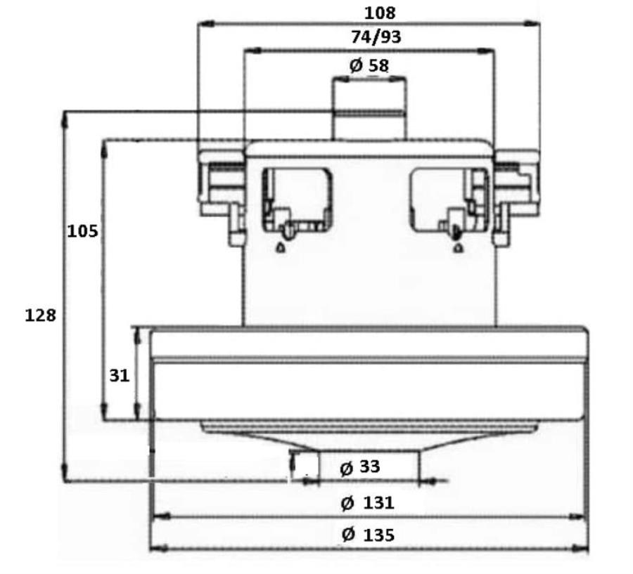картинка Двигатель HX-80L (VC07W0242CF, VC07139FQW) 1500Вт, H=130мм, D=130мм для моющего пылесоса Thomas от магазина Интерком-НН