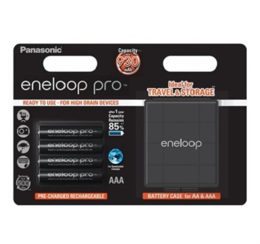 картинка Panasonic eneloop BK-4HCDEC4BE 4 аккумулятора 930mAh AAA +футляр BL4 от магазина Интерком-НН