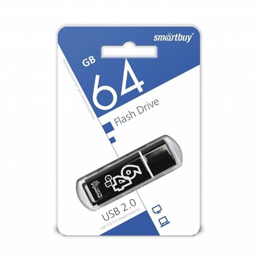 картинка Память USB 64Gb Smart Buy Glossy черный 2.0 (SB64GBGS-K) от магазина Интерком-НН
