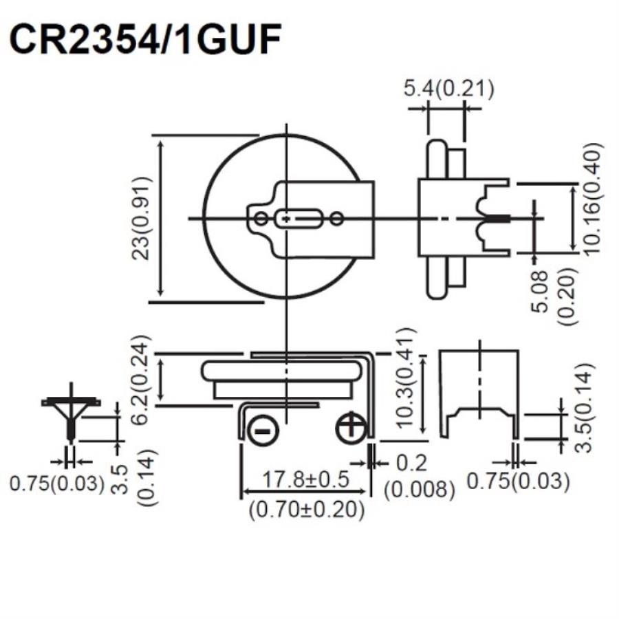 картинка Panasonic CR23541GUF 3V Litium элемент питания для АТС KX-TEM824, TES824 с выводами под пайку от магазина Интерком-НН