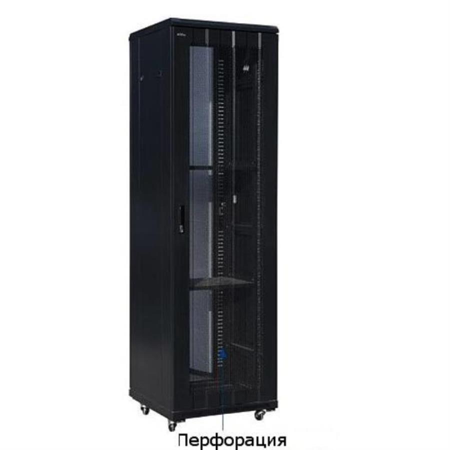 картинка Шкаф напольный 19", 42U (600x1000) черный (WT-2041С-42U-WO-600x1000-B) от магазина Интерком-НН
