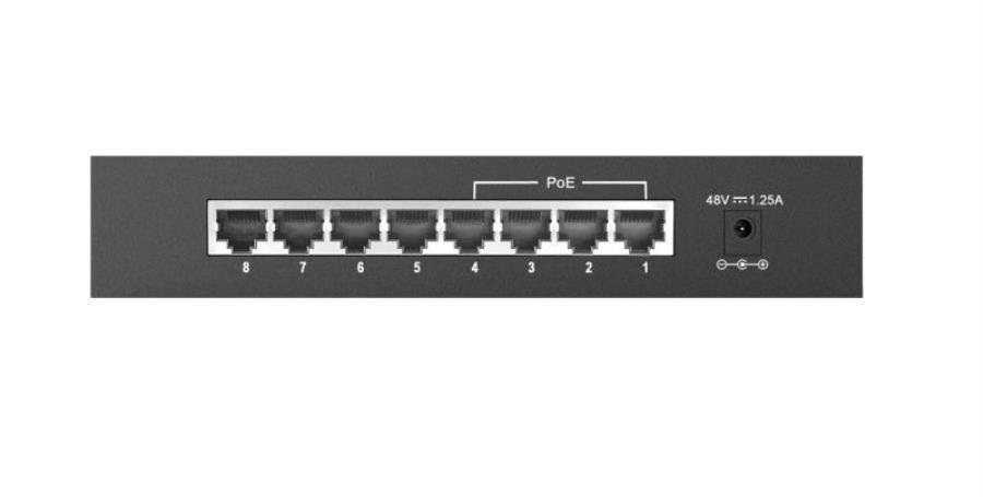 картинка D-Link DES-1008P/C1A Коммутатор с 8 портами 10/100Base-TX (4 порта с поддержкой PoE) от магазина Интерком-НН