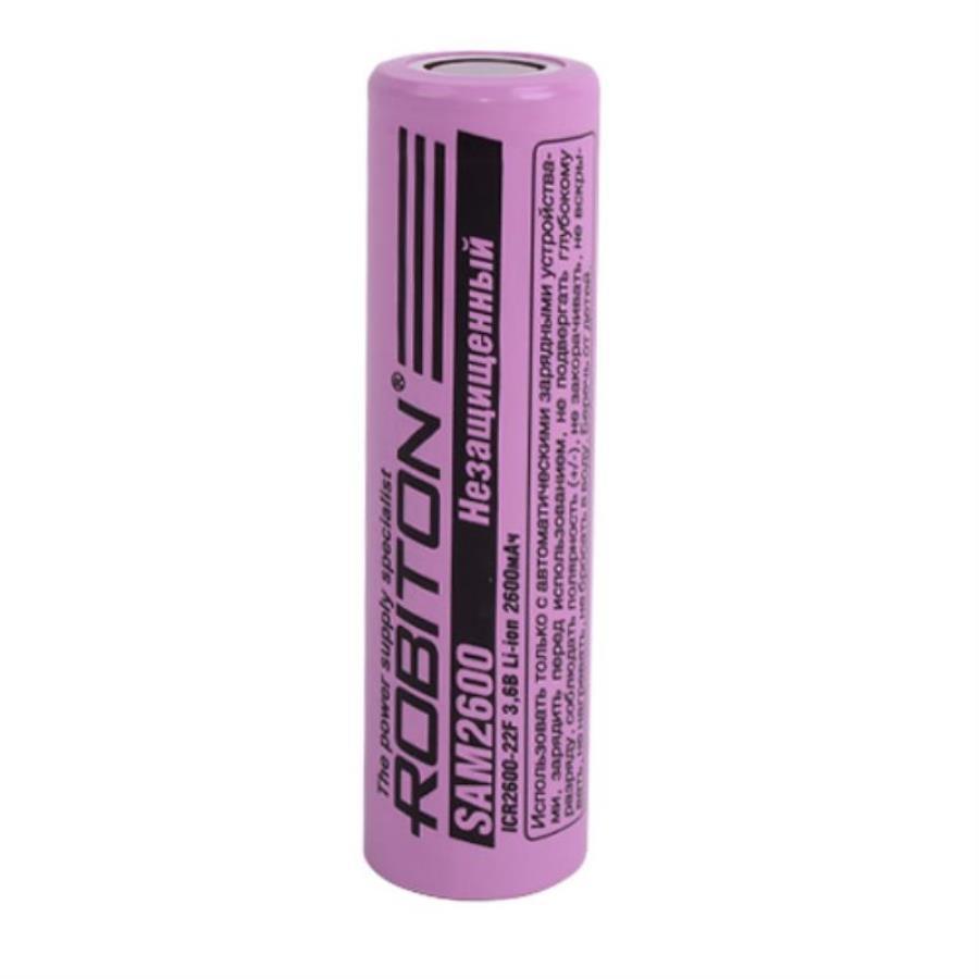 картинка Robiton SAM2600 Аккумулятор 18650 Li-ion 3.6 В, 2600mAh, без защиты от магазина Интерком-НН