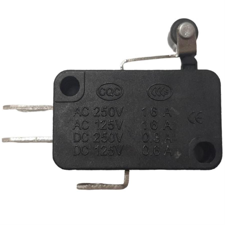 картинка Микропереключатель 3-х контактный V-155-1C25 250V 16A рычаг с роликом 12мм для микроволновой печи  от магазина Интерком-НН