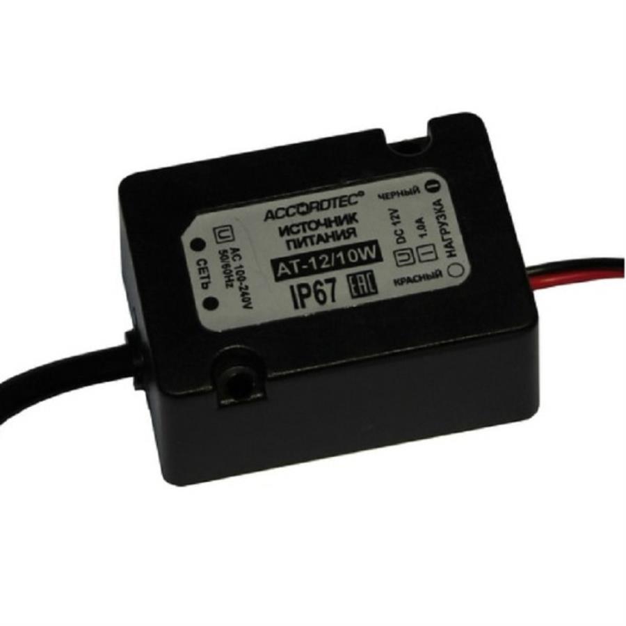 картинка AccordTec AT-12/10W Блок питания 12V, 1A от магазина Интерком-НН
