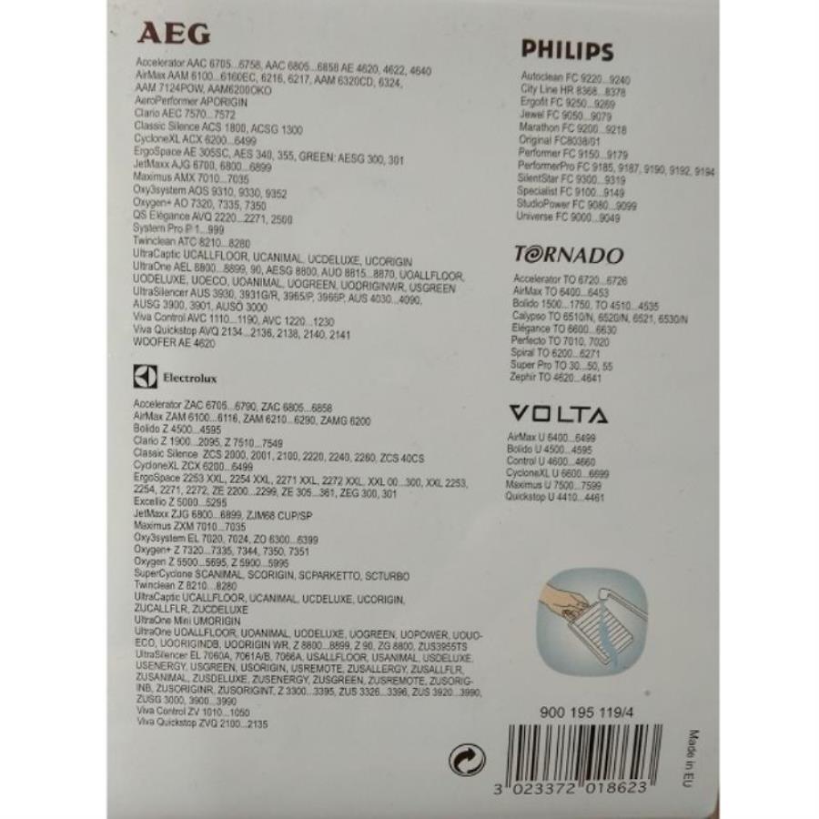 картинка Electrolux 9001951194 Фильтр EFH 12W для пылесоса AEG, Electrolux, Philips, Tornado, Volta от магазина Интерком-НН