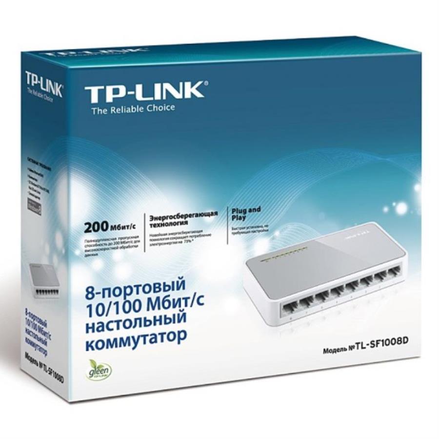 картинка TP-Link TL-SF1008D неуправляемый коммутатор с 8 портами 10/100 Мбит/с  от магазина Интерком-НН
