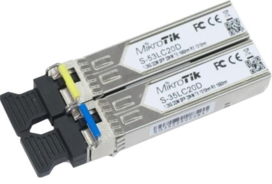 картинка Mikrotik S-3553LC20D Комплект SFP модулей, S-35LC20D 1.25G SM 20km T1310nm R1550nm + S-53LC20D 1.25G от магазина Интерком-НН