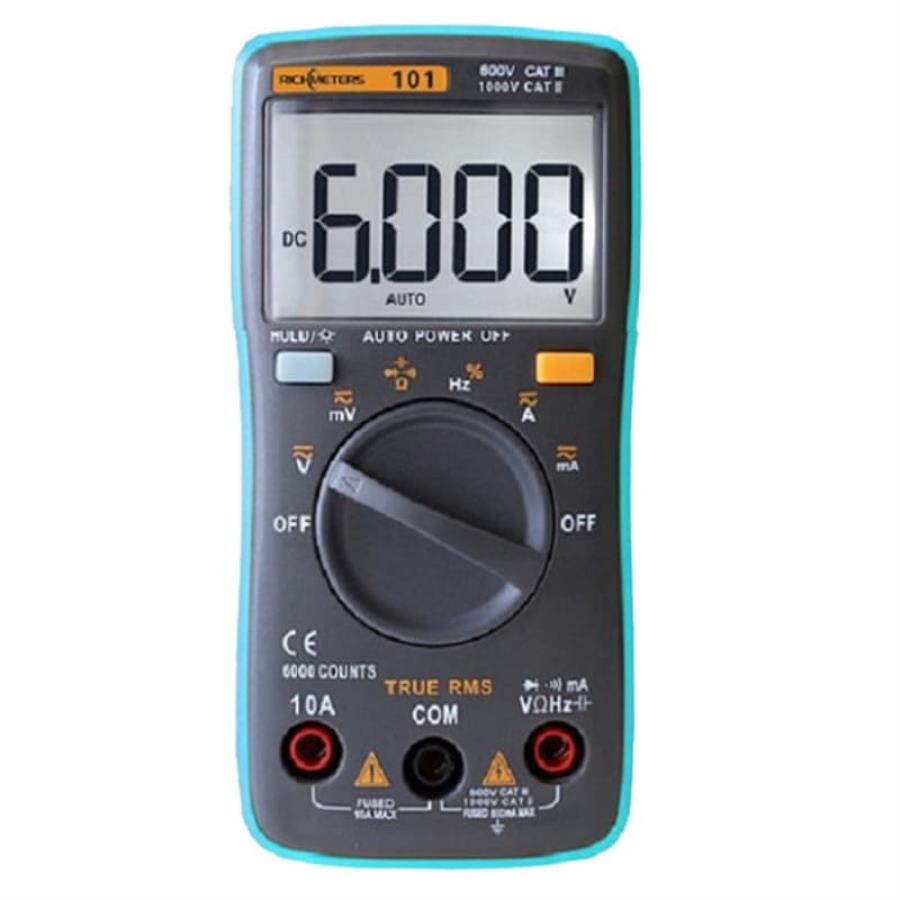 картинка Richmeters RM101 Цифровой мультиметр, до  60 мОм, 1000 Вольт, 10 Ампер, питание батареи: 2×1.5V AAA от магазина Интерком-НН