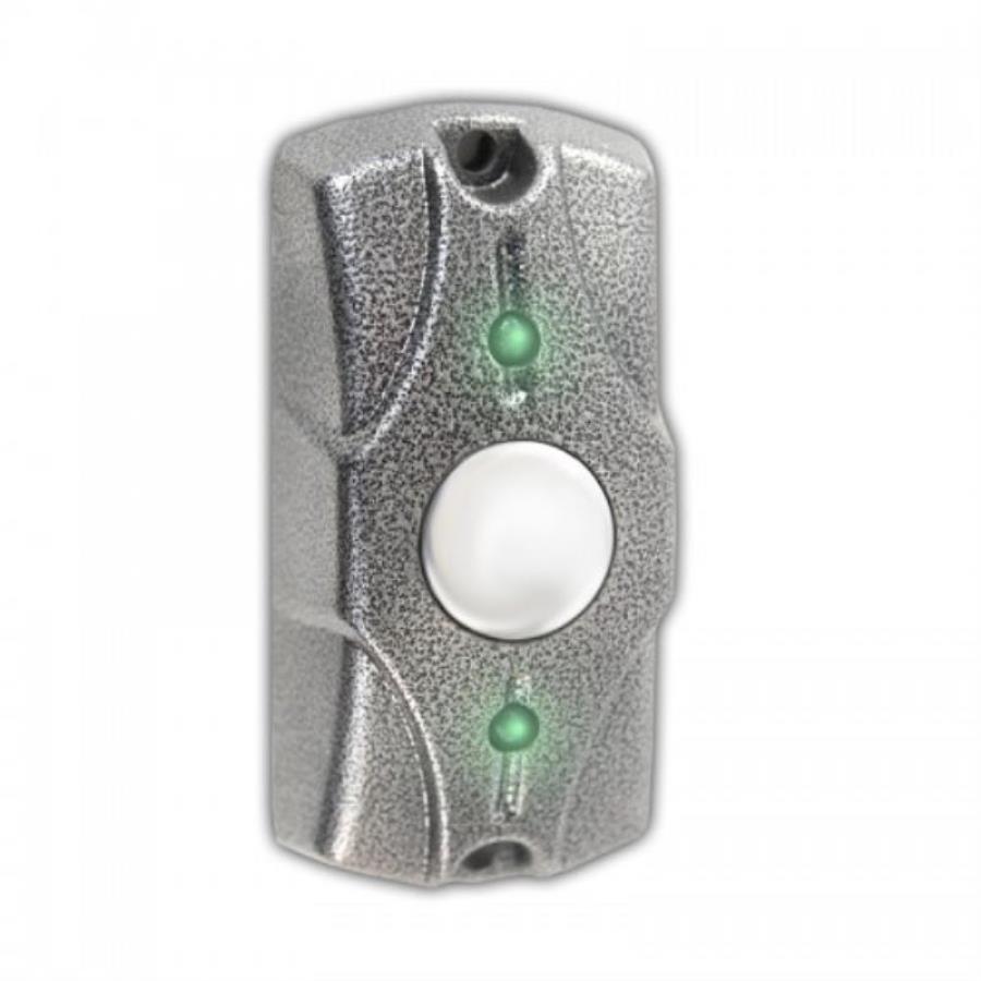 картинка Олевс Кнопка выхода накладная, металлическая, подсветка Циклоп (серебро) от магазина Интерком-НН