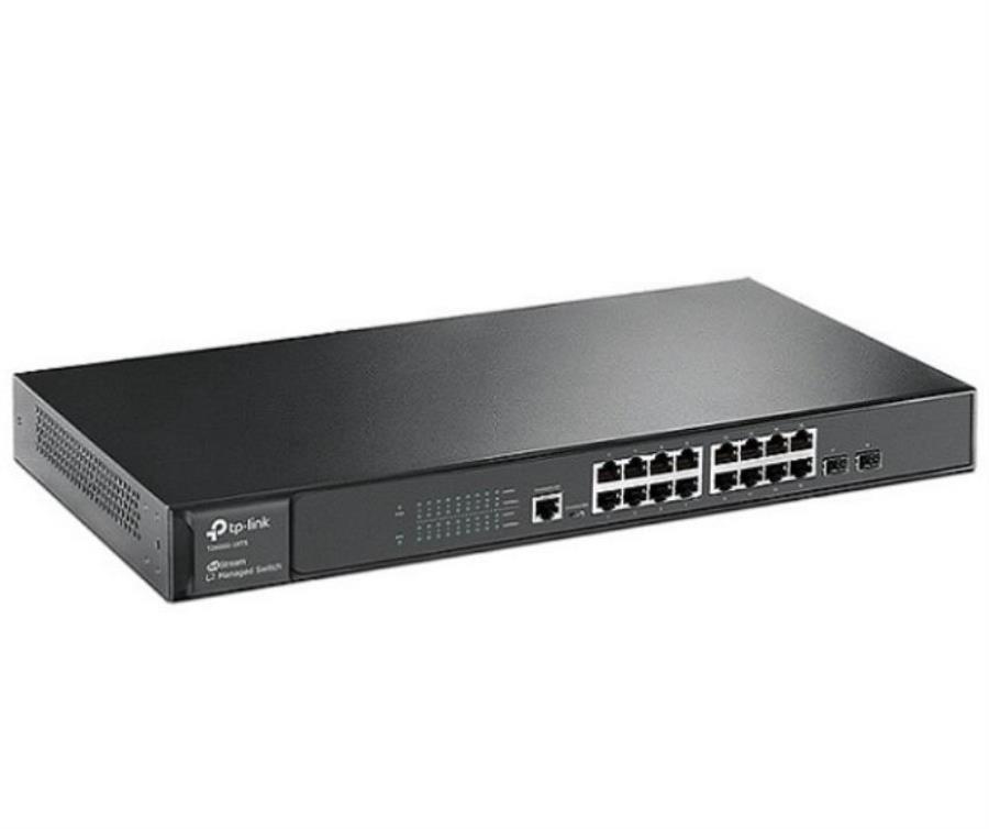 картинка TP-Link T2600G-18TS управляемый коммутатор с 16 портами 10/100/1000Base-T, 2 порта 1000Base-X SFP от магазина Интерком-НН