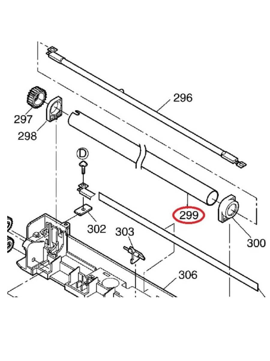 картинка Panasonic PFDS1004Z Тефлоновый вал для KX-FL503, FL523, FLM553RU, B753, 758.  от магазина Интерком-НН