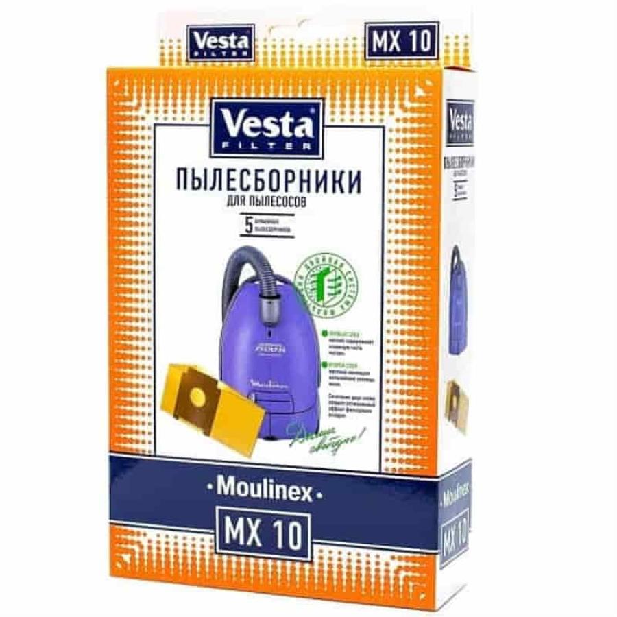 картинка Vesta filter MX10 комплект мешков-пылесборников бумажных (5шт) для пылесоса Moulinex от магазина Интерком-НН
