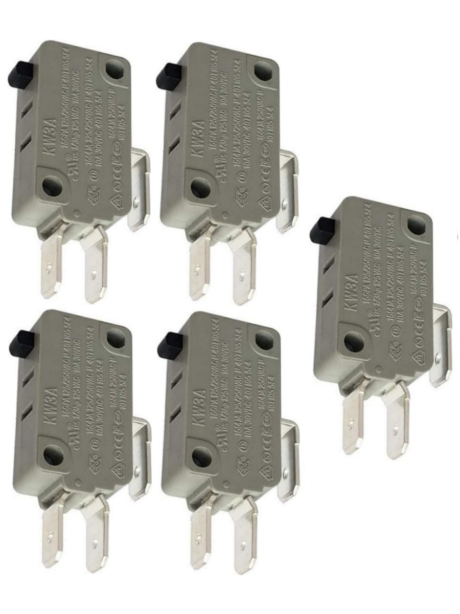 картинка Микропереключатель 5шт Dongnan KW3A-16Z0-A200, 3-х контактный KW3A 16(4)A 250V от магазина Интерком-НН
