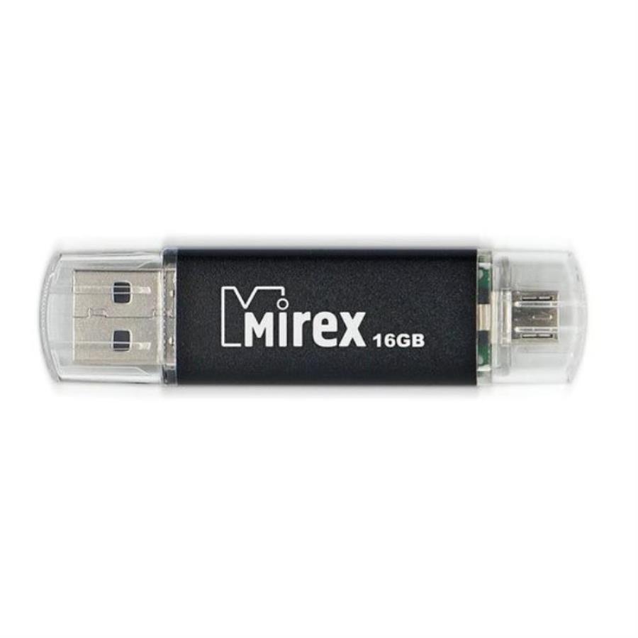 картинка Флешка Mirex SMART BLACK, 16 Гб USB/microUSB (13600-DCFBLS16) от магазина Интерком-НН