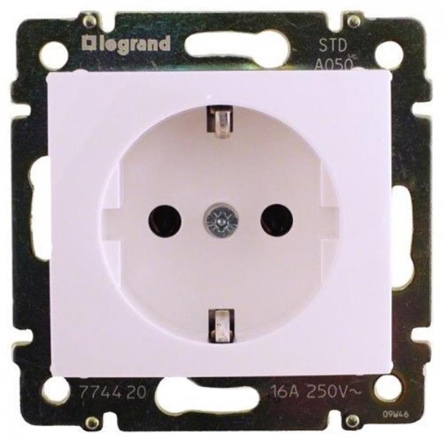 картинка 774420 Модуль розетки 2К+З, с винтовыми зажимами, 10/16А, белый, Valena Legrand от магазина Интерком-НН