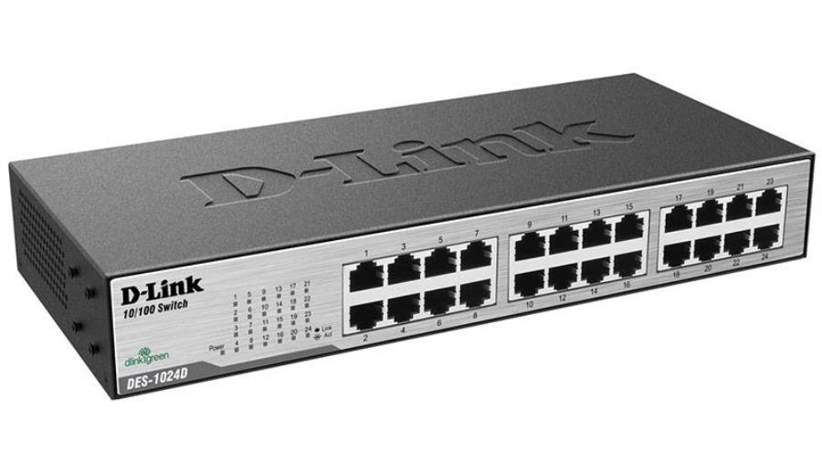 картинка D-Link DES-1024D/F1A Неуправляемый коммутатор с 24 портами 10/100BASE-TX и функцией энергосбережения от магазина Интерком-НН