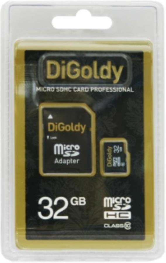 картинка Память Micro SD 32Gb DiGoldy class10 (SD adapter) от магазина Интерком-НН