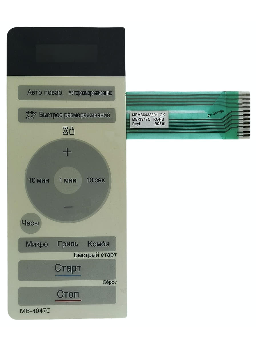 картинка LG MFM36438801 Сенсорная панель управления микроволновой СВЧ печи MB-4047C 11 контактов от магазина Интерком-НН