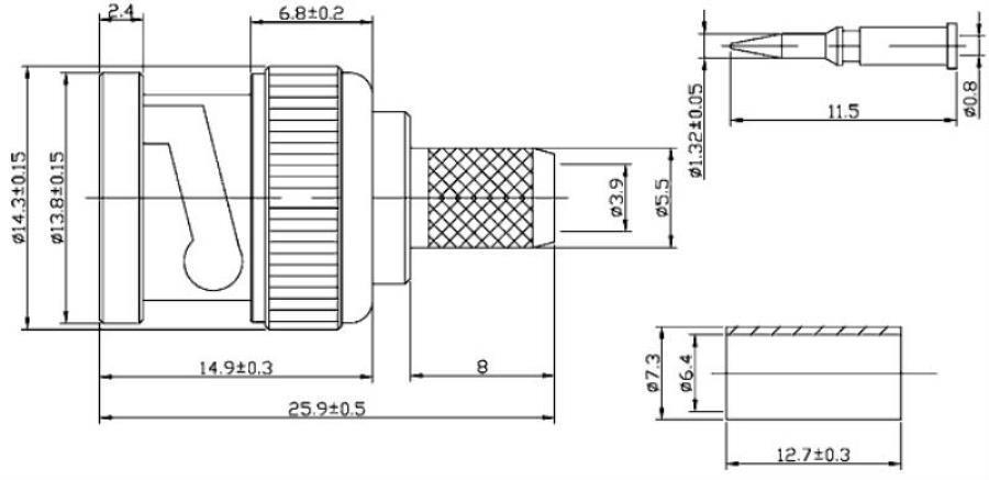 картинка Разъем BNC для кабеля RG-59 обжимной от магазина Интерком-НН