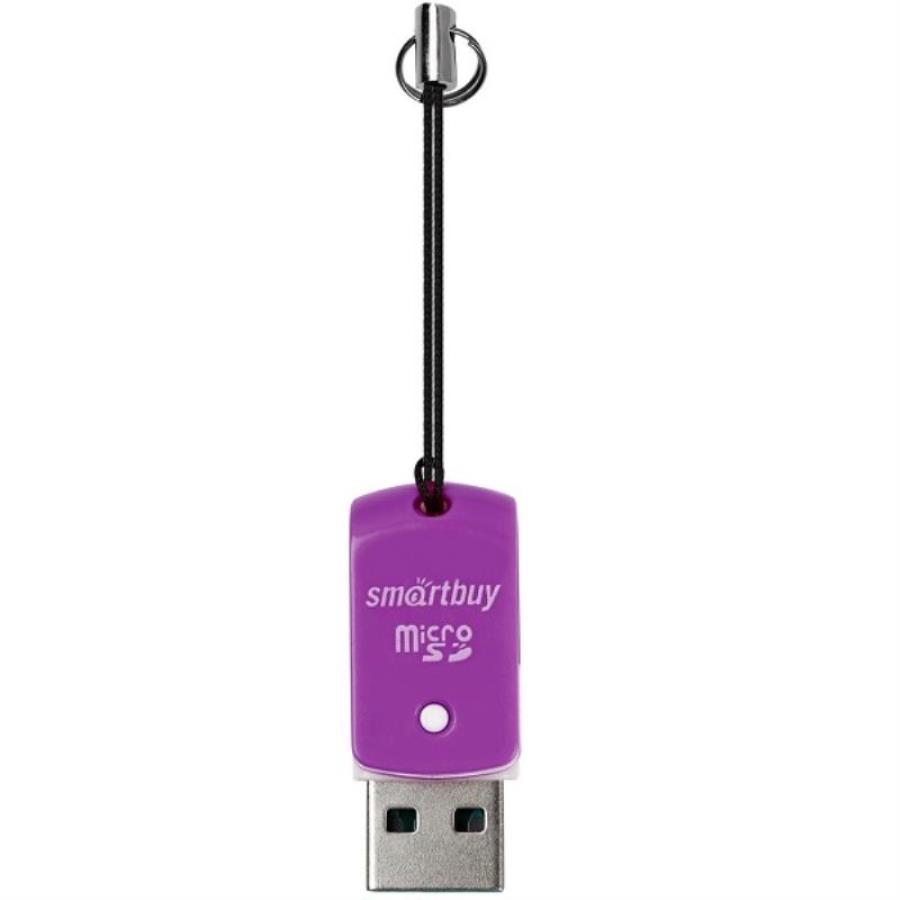 картинка Smartbuy SBR-706-F картридер (фиолетовый) для карт MicroSD от магазина Интерком-НН
