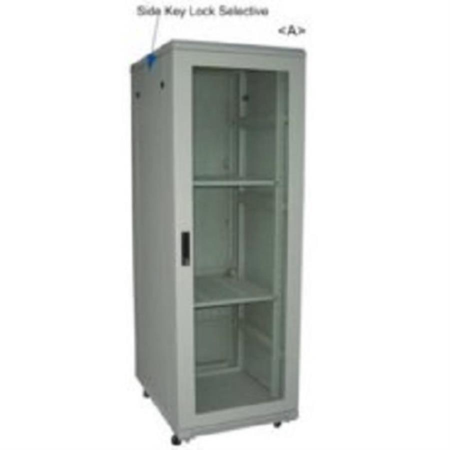 картинка Шкаф напольный 19", 18U, (600х600), серый (WT-2041B-18U-WO-600x600-G) от магазина Интерком-НН