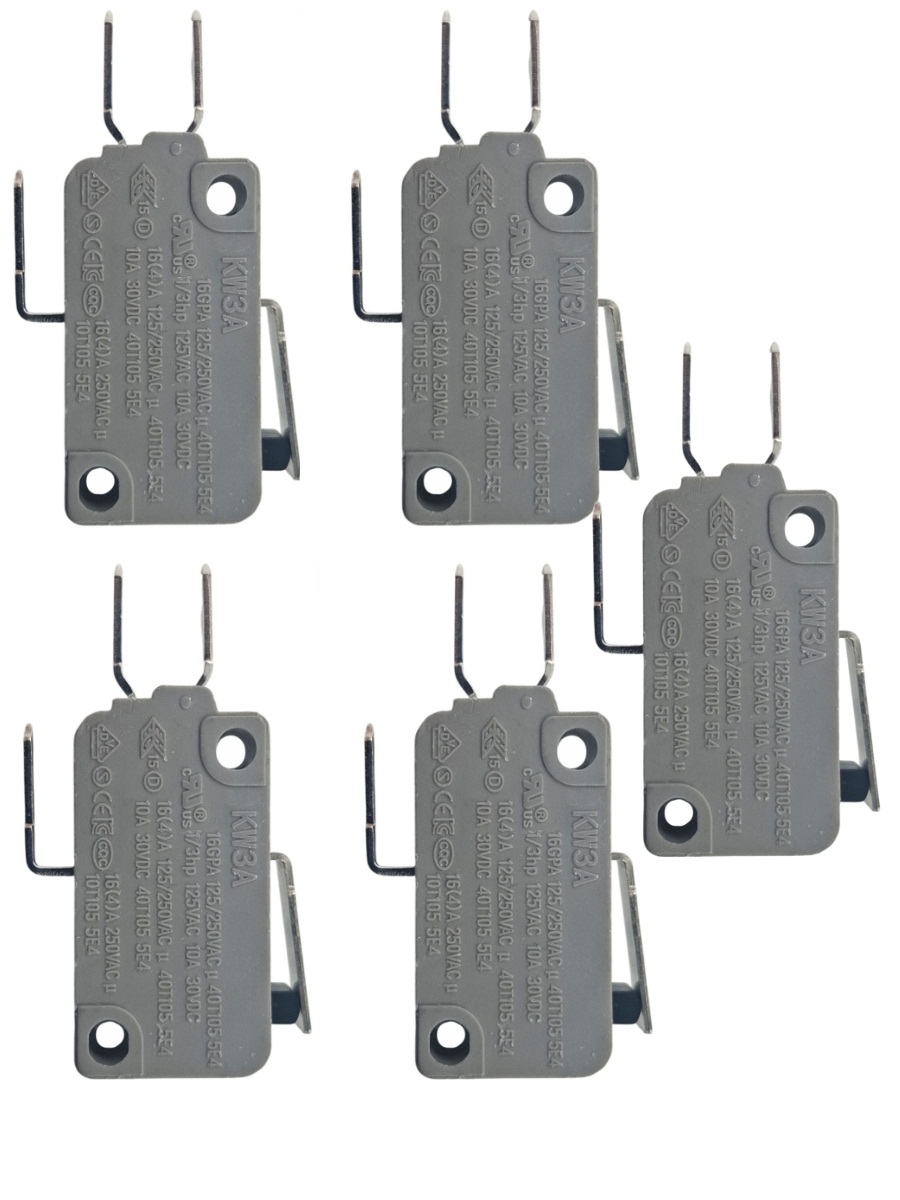 картинка Микропереключатель 5 шт. Dongnan KW3A-16Z1-A200 3-х контактный 16(4)A 250V с рычагом 14мм от магазина Интерком-НН