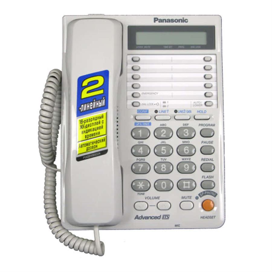 картинка Panasonic KX-TS2368RUW проводной телефон 2-х линейный, цвет белый от магазина Интерком-НН