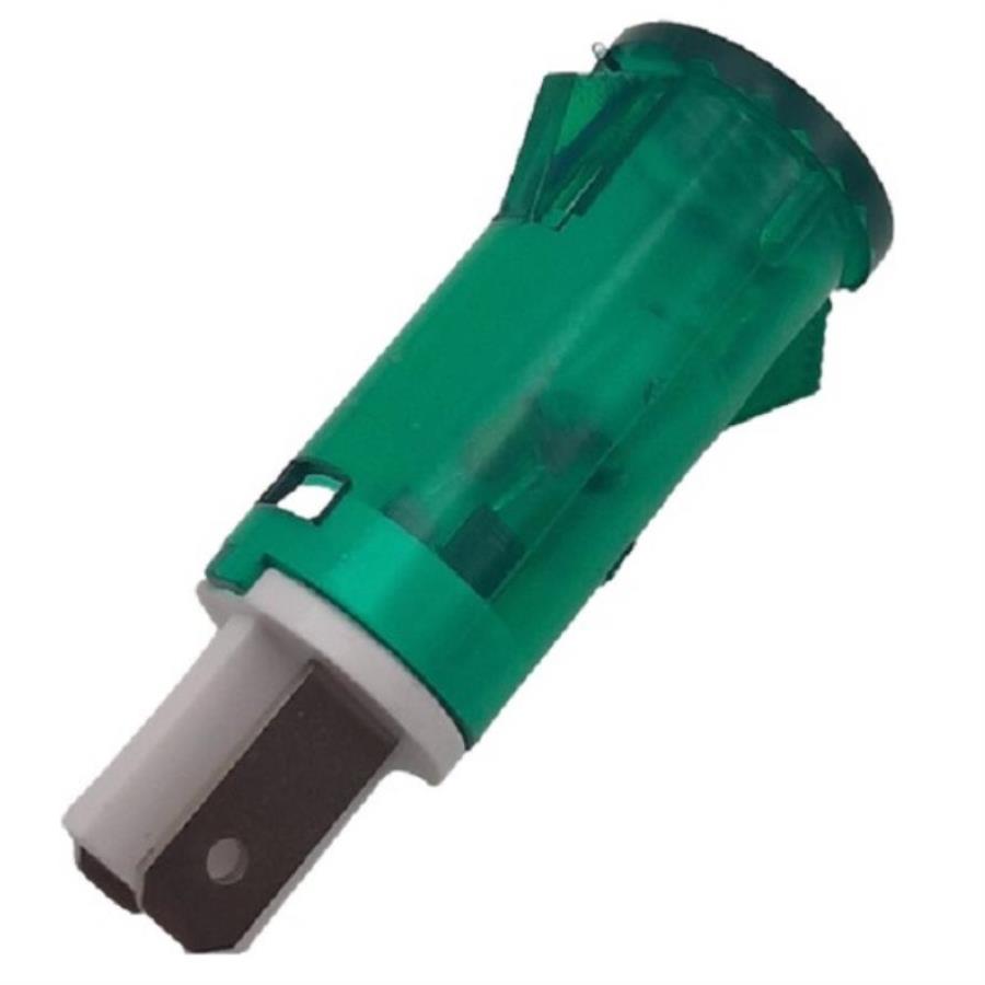 картинка Лампа индикаторная неоновая с резистором 220В в корпусе серии MDX14A, d=12.7мм зеленая от магазина Интерком-НН