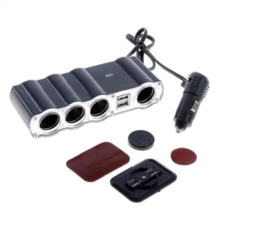 картинка Разветвитель в авто на 4 устройства с 2 USB со шнуром WF-4008 Eltronic от магазина Интерком-НН