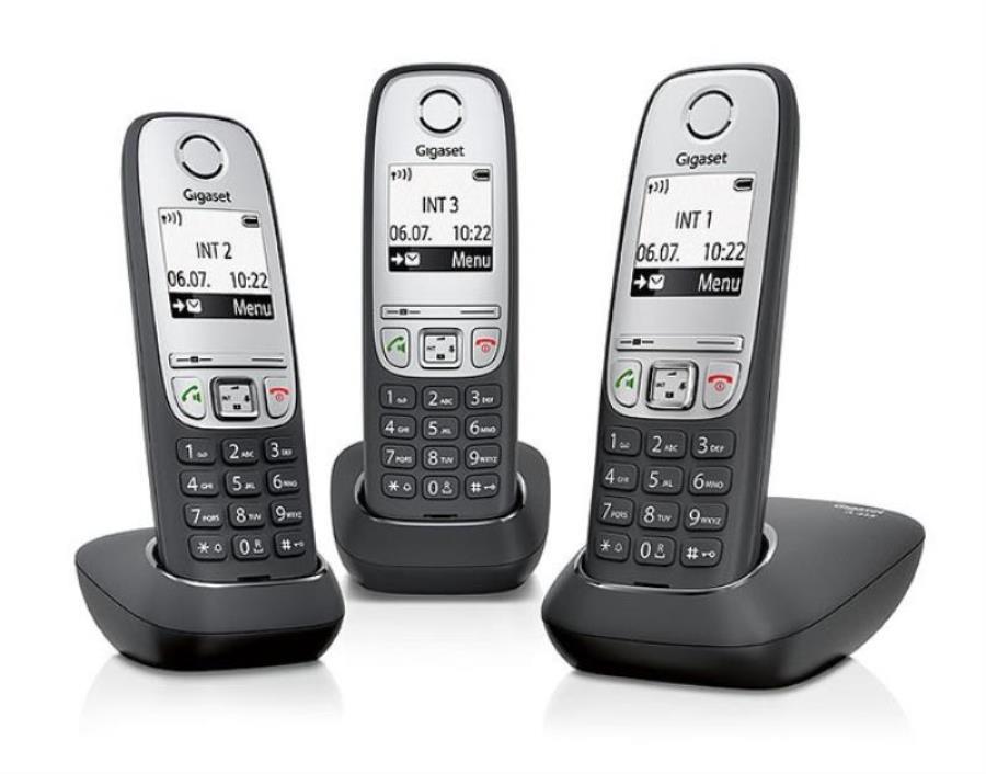 картинка Р/Телефон Dect Gigaset A415 TRIO RUS черный (труб. в компл.:3шт) АОН от магазина Интерком-НН