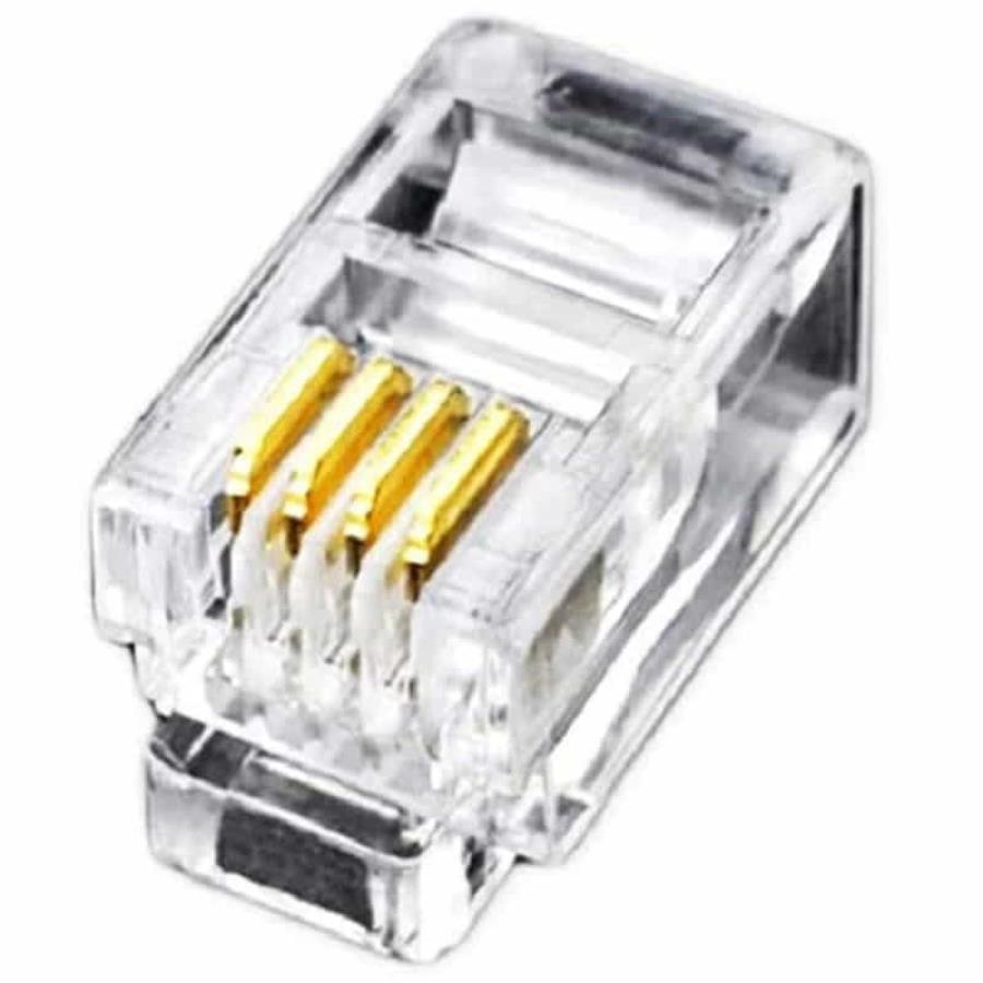 картинка Разъем RJ9 (RJ-9, RJ10, RJ-10, 4P4C, 4Р-4С, 4P4C, 4Р-4С) для телефонных трубок 4 контакта от магазина Интерком-НН