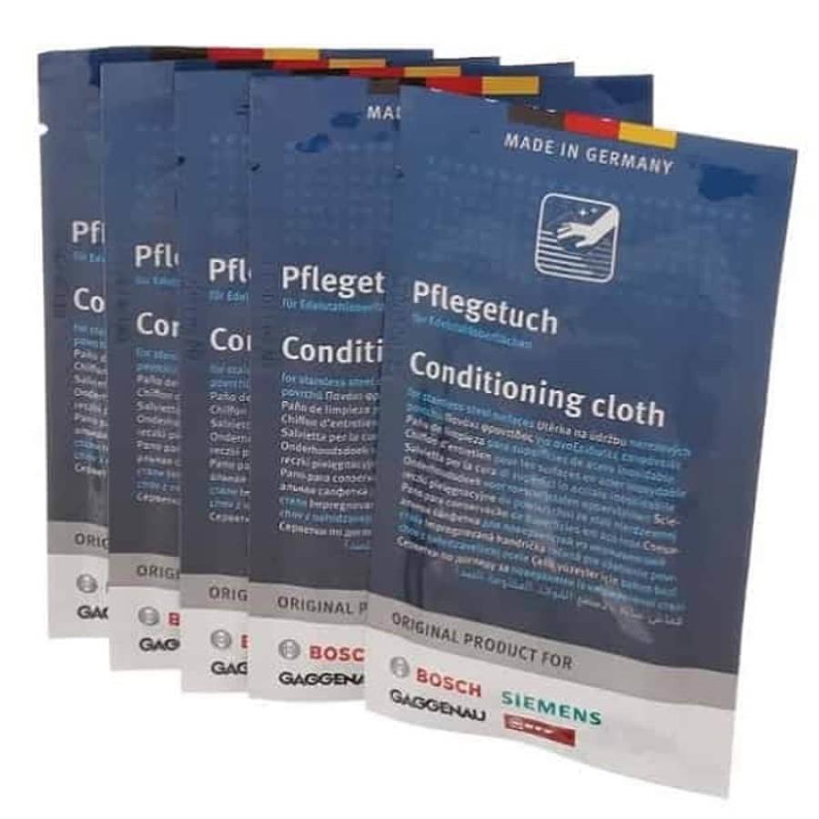 картинка Bosch 00312007 Салфетки для ухода за поверхностями из нержавеющей стали (упаковка 5 шт) от магазина Интерком-НН