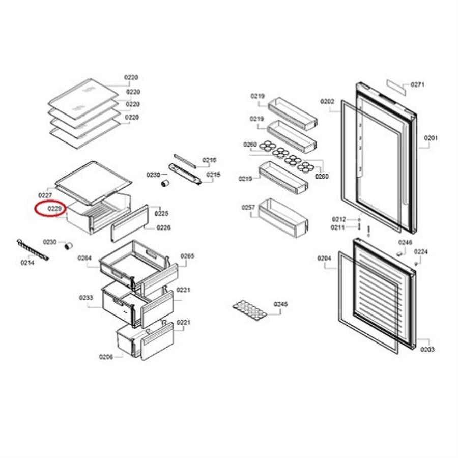 картинка Bosch 11034398 ящик для овощей к холодильнику Bosch от магазина Интерком-НН