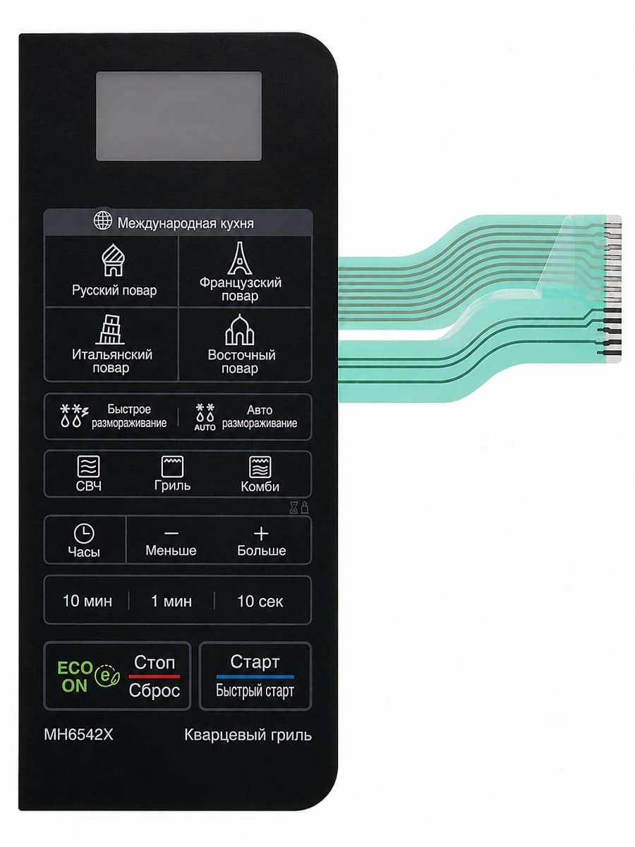 картинка LG MFM62938801 Сенсорная панель управления, мембрана микроволновой СВЧ печи MH6542X от магазина Интерком-НН