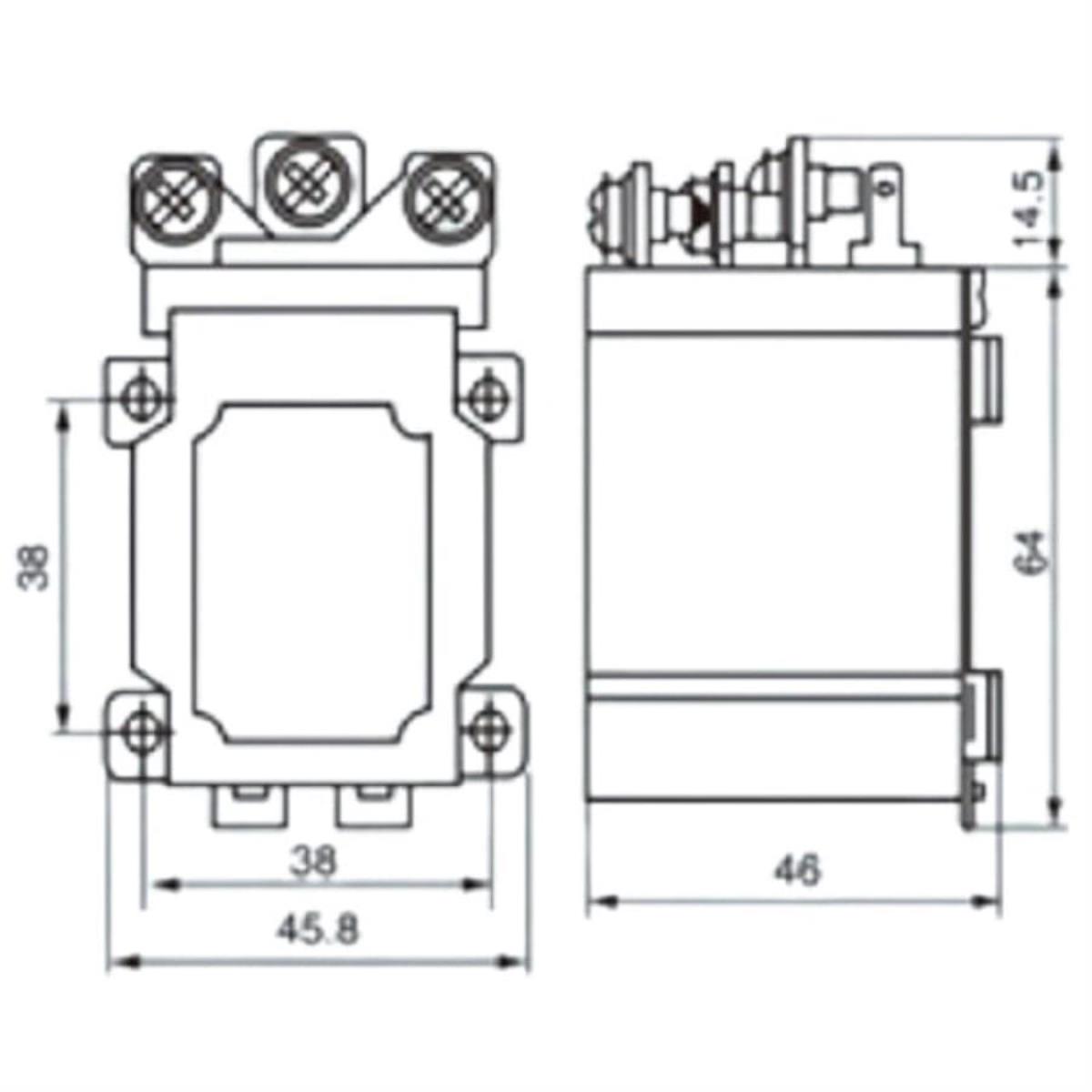 картинка Силовое реле Qianji JQX-60F-A (Xinyu JQX-80A, LJQX-68F/1Z) 12В, контакты 250В 80А от магазина Интерком-НН