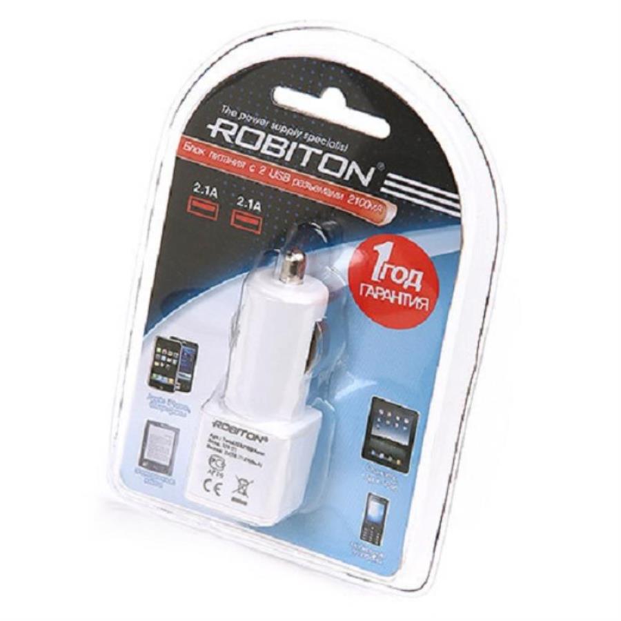 картинка Robiton TwinUSB2100/AUTO Автомобильное зарядное устройство с 2 USB выходами  от магазина Интерком-НН