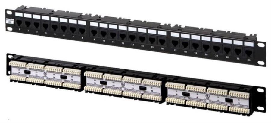 картинка PP-19-24-6P4C-C2 19" патч-панель Hyperline, 1U, 24xRJ-12, телефонная 24-порта от магазина Интерком-НН