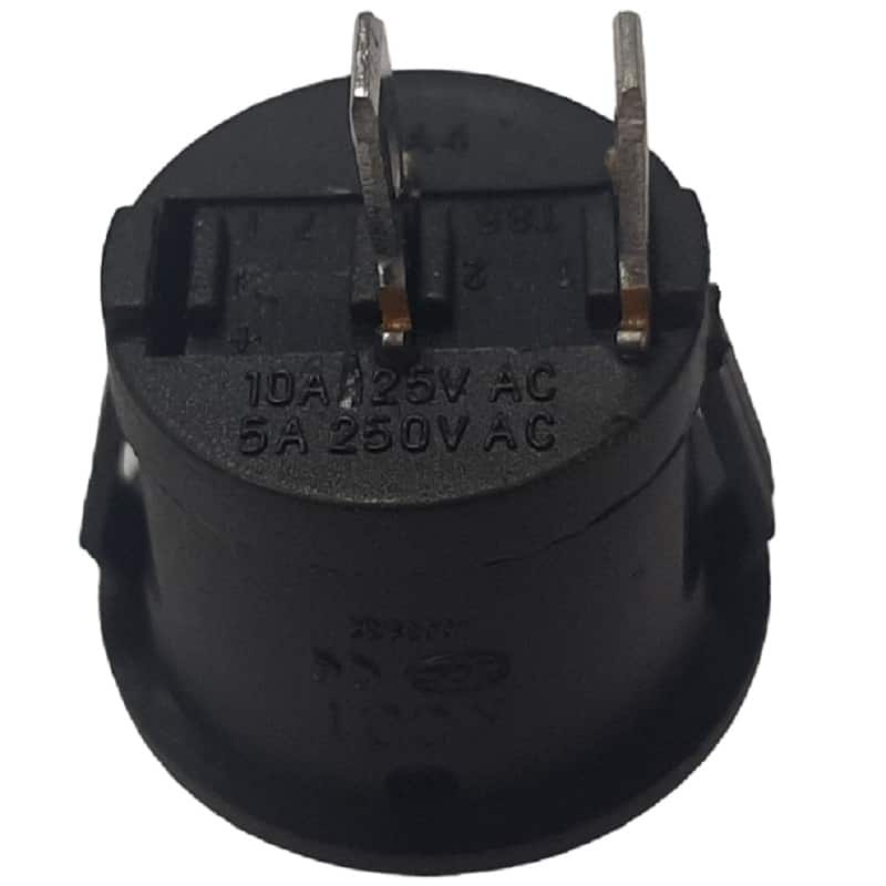 картинка Переключатель клавишный KCD1 (223(3)) черный без подсветки ON-OFF 5A 250VAC от магазина Интерком-НН