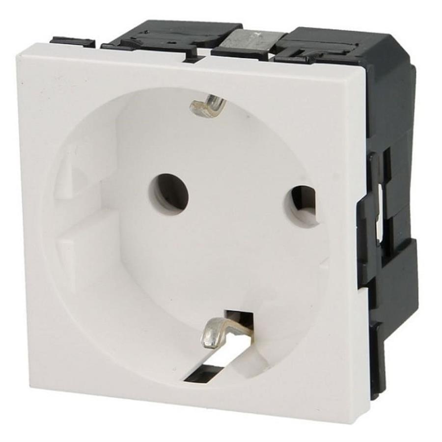 картинка Legrand 077210 Розетка электрическая Mosaic 2К+З с заземлением белая   от магазина Интерком-НН