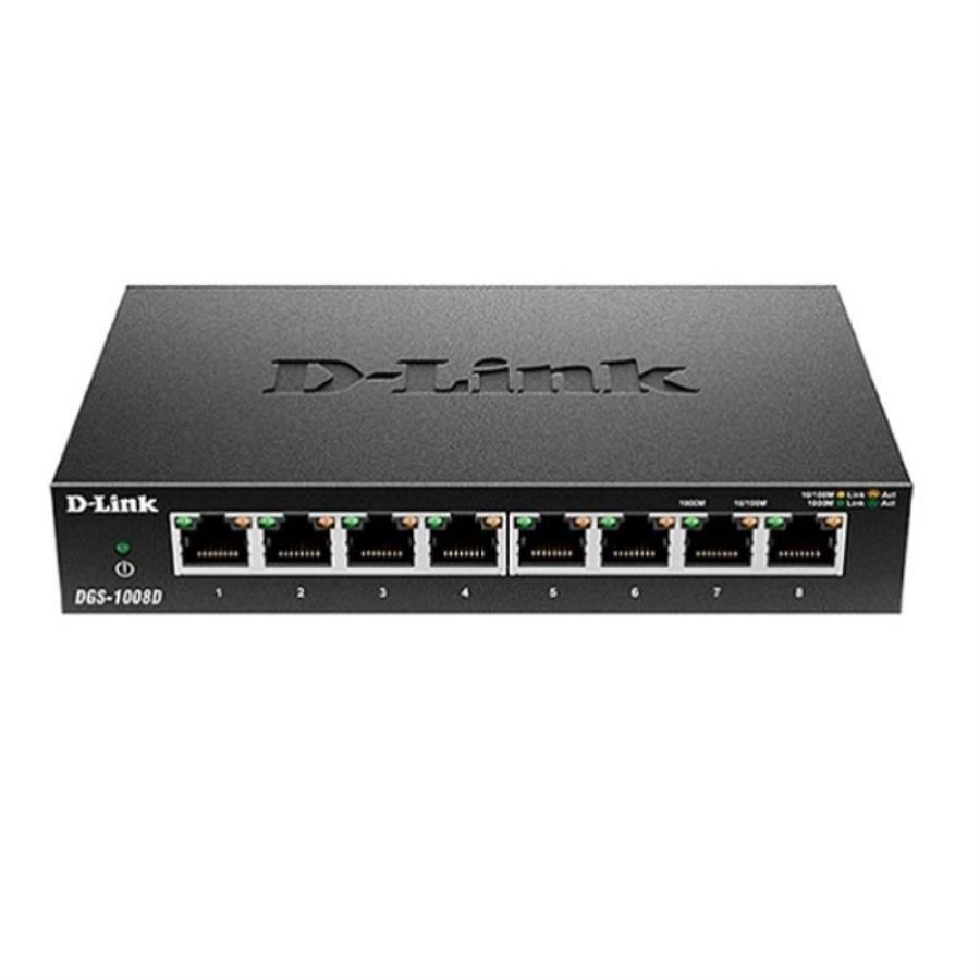 картинка D-Link DGS-1008D/J3A Неуправляемый коммутатор с 8 портами 10/100/1000Base-T от магазина Интерком-НН